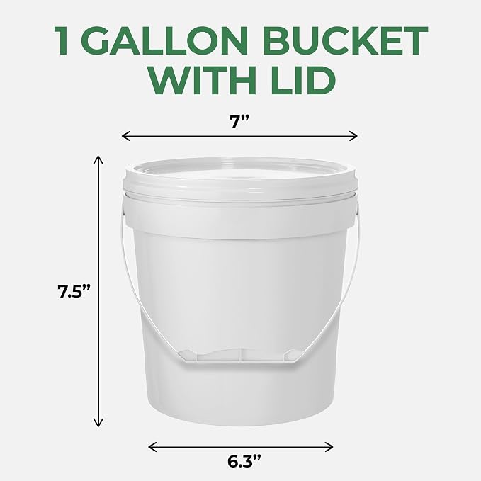 EconoHome 1 Gallon Food Grade Round Plastic Bucket - Food Storage Deli Containers with Lids Ideal for Ice Cream, Soup, and Prep Containers - BPA-Free, Premium HDPE - 5 Pack - Image 5