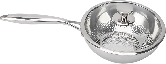ZJchao 8 9 Inch Hammered 316 Stainless Steel Frying Pan Oven Dishwasher Safe Non Coated Premium Skillet for Cooking - Image 2
