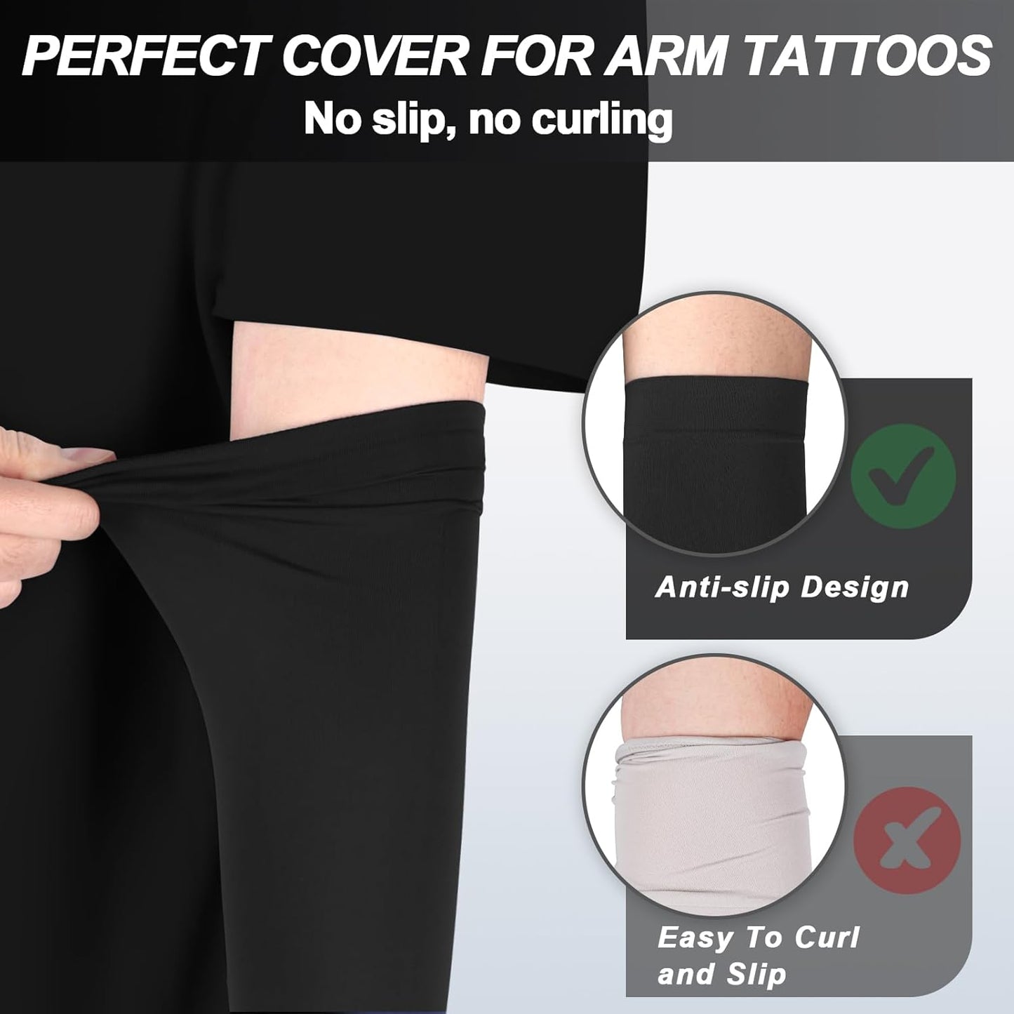 UV Sun Protection Arm Sleeves for Men Women, Cooling Sun Sleeves to Cover Arms Sports Compression Covers for Golf