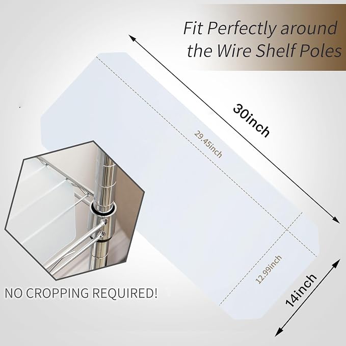 Poofzy Wire Shelf Liner 14" x 30", Set of 5 Clear - Image 2