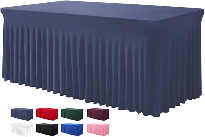 BDDC One-Piece Spandex Table Cloth Skirt for 6FT Rectangle Tables by BDDC