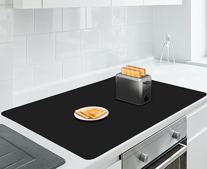 AECHY Extra Large Silicone Mat 35.3"x23.5"x0.08", Multipurpose Silicone Mat Thick Heat Resistant Mat Shipped Rolled Up Kitchen Counter Mat Waterproof Nonslip Silicone Mats for Kitchen Counter Black | Extra Large, Heat Resistant, Waterproof, Nonslip, Mu... by AECHY