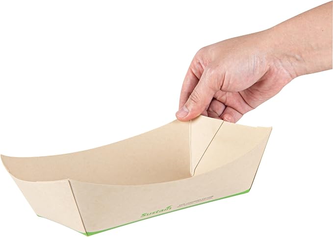 Restaurantware Paper lb Bamboo Food Tray Boat, 50 Pack - Image 10