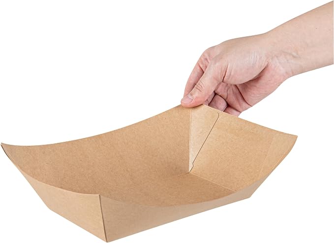 Restaurantware Kraft Paper lb Paper Food Tray Boat, 50 Pack - Image 10