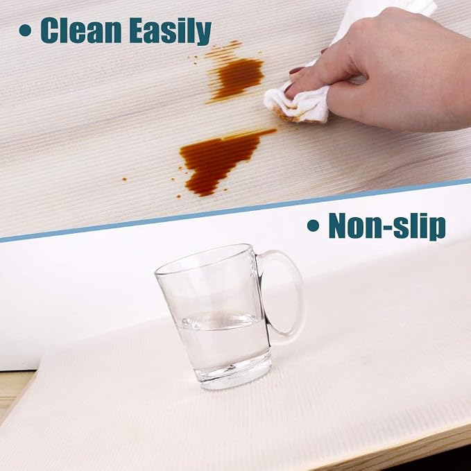 Glomen Shelf Liner, Non-Slip Cabinet Liner, Washable Oil-Proof for Kitchen Cabinet, Shelves, Refrigerator, Storage, Desks, 12 Inches x 10 FT, Non Adhesive Drawers Liner (12 Inches x 10 FT)… - Image 3
