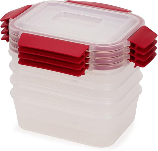Joseph Joseph Nest Lock 8-piece Plastic BPA Free Food Storage Container Set with Lockable Airtight Leakproof Lids - Red by Unknown