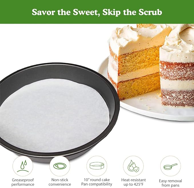 Regency Parchment Paper Circles for Round Cake Pans, 9", 50 Pack | For Round Cake Pans, Greaseproof Liners, Non Stick Baking, Pre Cut Rounds For Air Fryer, Pizza Stone & Microwave Cooking - Image 3