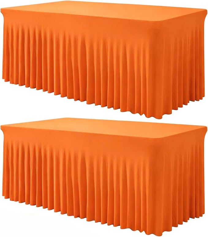 BDDC One-Piece Spandex Table Cloth Skirt for 6FT Rectangle Tables by BDDC