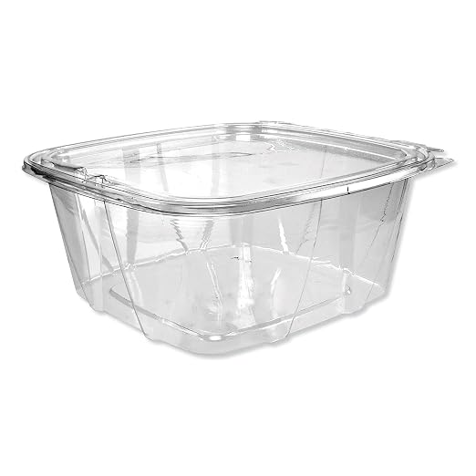 Dart CH64DEF 64 oz Tamper-Resistant Clear Hinged Container with Flat Lid (Case of 200) - Image 3