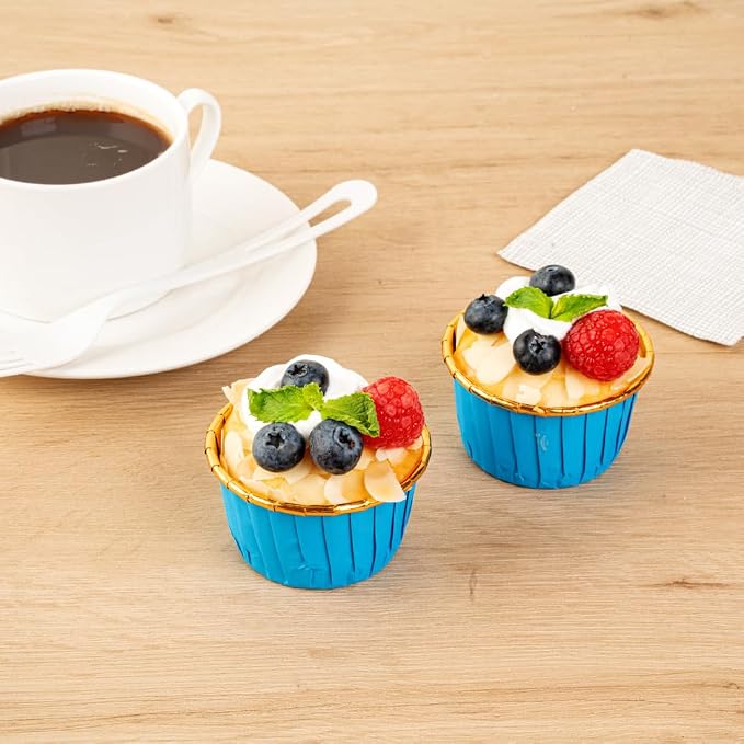 Restaurantware Cupcake Liners 50 Pack of 3.5 oz Foil Paper Baking Cups Oven-Safe Muffin Liners Disposable Greaseproof Ramekins Heavy-Duty for Appetizers and Cheesecakes - Image 3