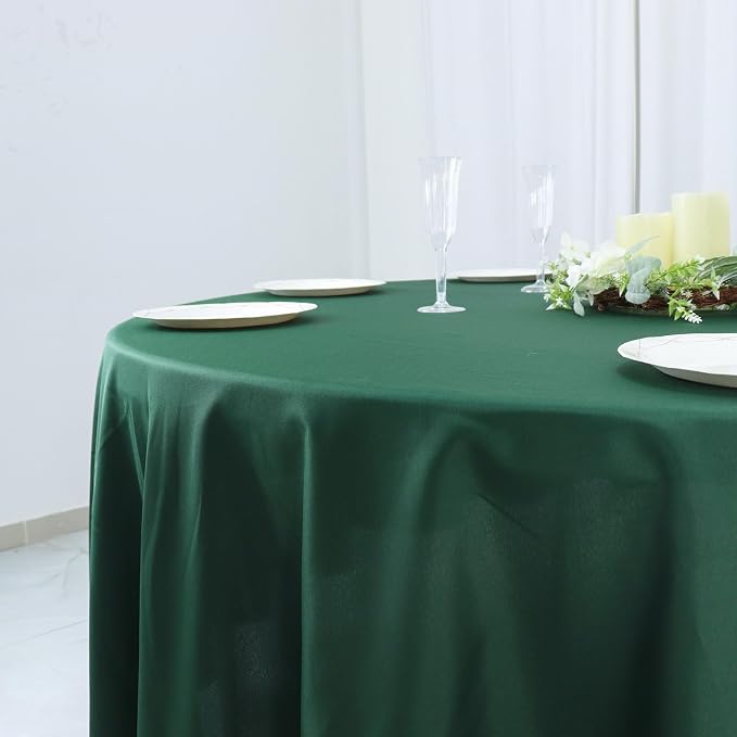 Balsa Circle 6 pcs 108 inch Hunter Green Round Polyester Tablecloths Fabric Table Cover Linens for Wedding Party Banquet Reception Events Kitchen Dining - Image 8