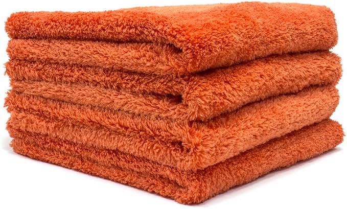 Autofiber Korean Plush Premium Edgeless Microfiber Detailing Towels (16"x16") 4-Pack (Orange) - Image 2