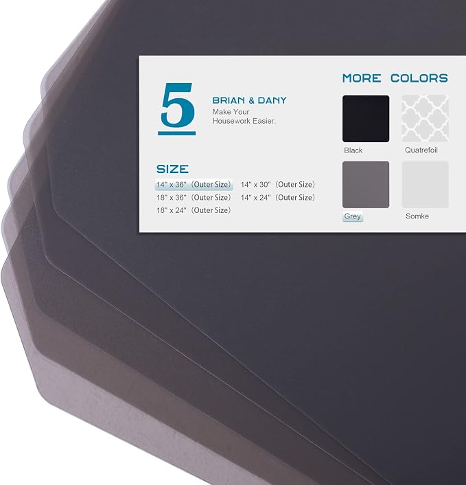 BRIAN & DANY Wire Shelf Liner, Set of 5, 14"x 30" Charcoal - Image 3