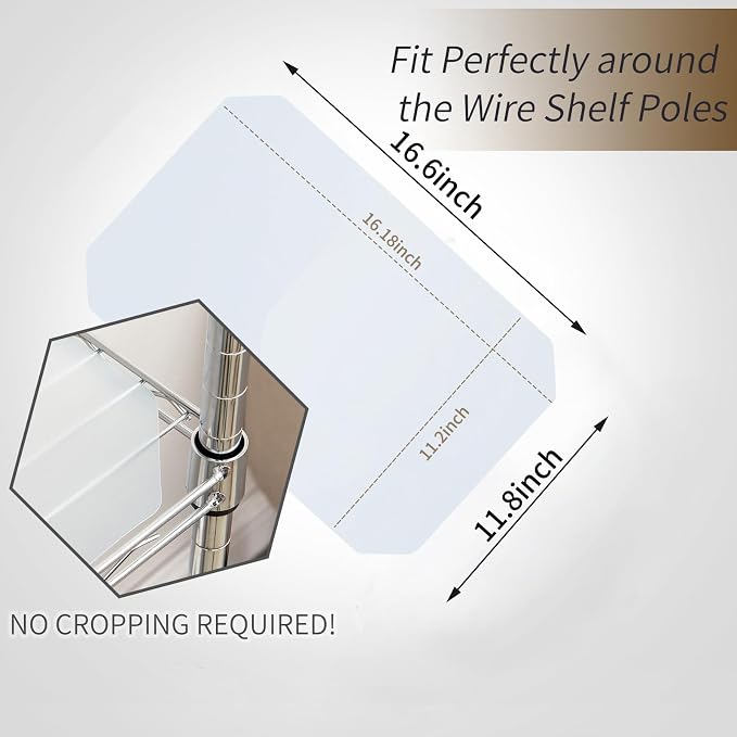 Poofzy Wire Shelf Liner 11.8" x 16.6", Set of 5 Clear - Image 2