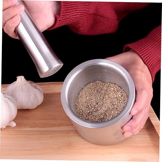 SOLUSTRE Ergonomic Garlic Press 304 Stainless Steel Kitchen Garlic Masher Spice Grinder Easy Cleaning Modern Style - Image 8