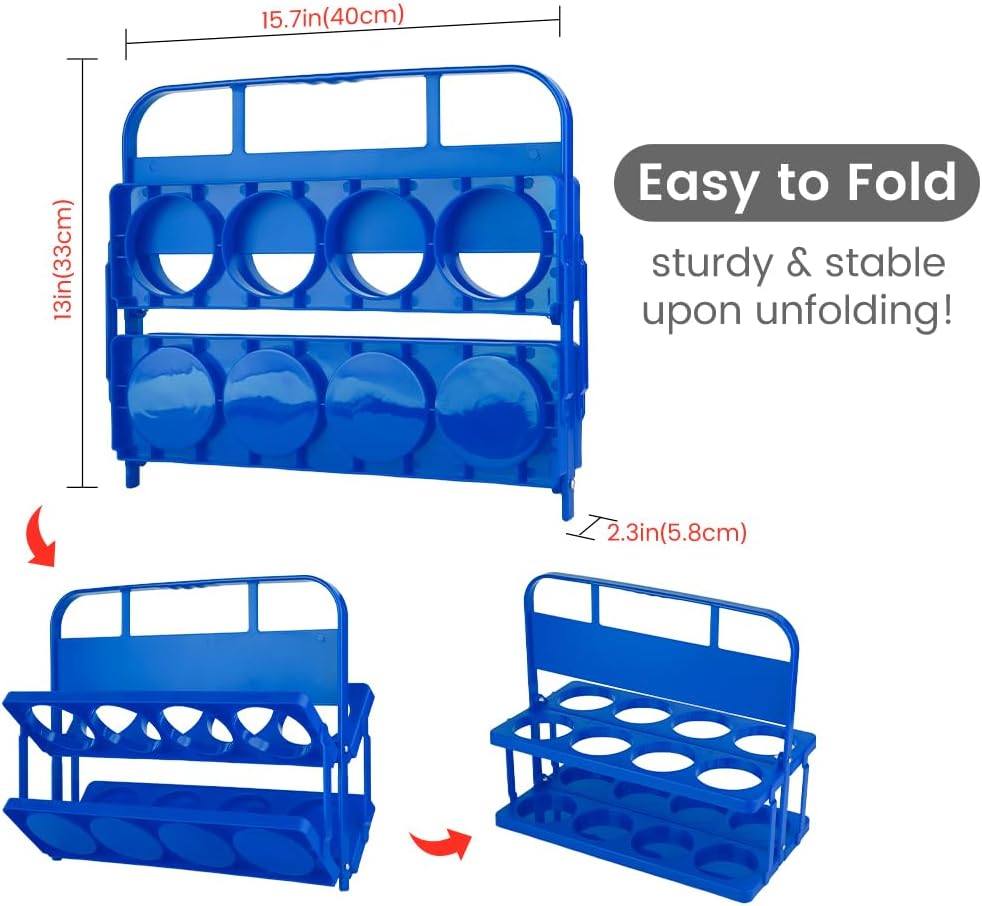 Reusable Drink Carrier with Handle for Doordash, Eats, Grubhub, Portable 8 Cup/Coffee Holder Accessories for Delivery, Foldable Drinks Caddy with Tray, Car Durable Plastic Festive Bottle, Vacation