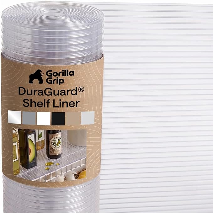 GORILLA GRIP Shelf Liner, Non-Adhesive Cabinet Liners, 12" x10' Clear by Unknown
