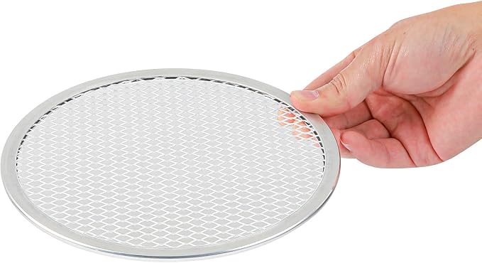Restaurantware 7 Inch Aluminum Pizza Screen Pack of 144 Mesh Baking Tool For Crispy Crust, Lightweight Stackable Seamless Rim Rust-Resistant Baking Screen, Reusable for Pizzerias, Home Oven Use - Image 8