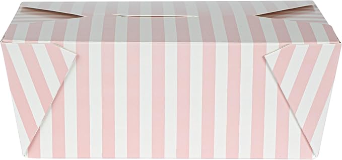 Restaurantware 45 oz Pink And White Stripe 8 Bio Box Container, 200 Ct - Image 15