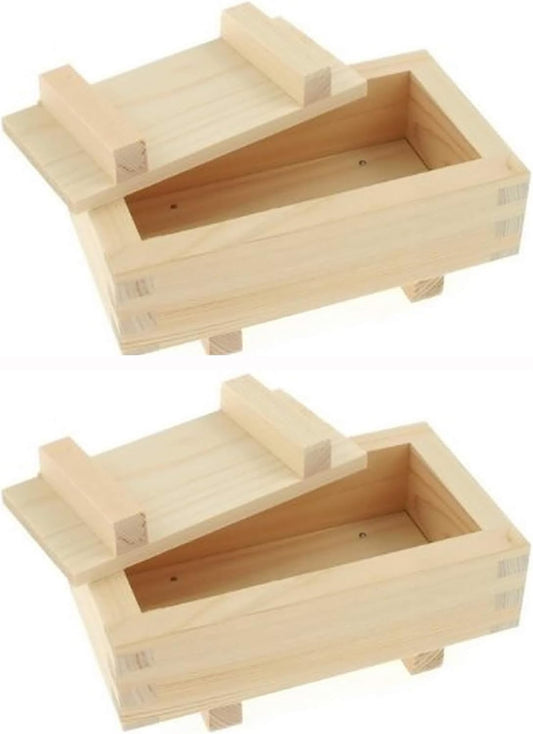 JapanBargain 3131, Wooden Rectangular Oshizushi Sushi Press Mold Maker Rice Mold, 7x4 inch, 2 Pack