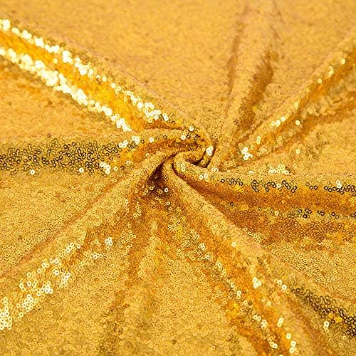 JYFLZQ Gold Sequin Tablecloth, Glitter Table Cover 90x132 Inch Rectangle - Image 5