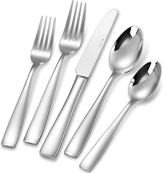 KEAWELL Premium 20/45/65 Piece Louis Silverware Set, 18/10 Stainless Steel, Service for 4/8/12, Fine Flatware Set, Dishwasher Safe (45)
