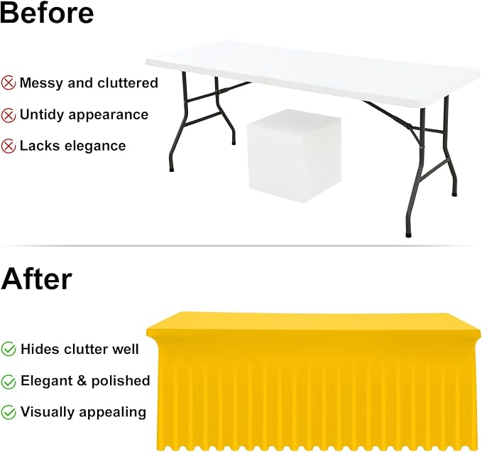Moosfor 2 Pack Spandex Fitted Rectangle Tablecloth, Elastic Table Skirt - Image 4