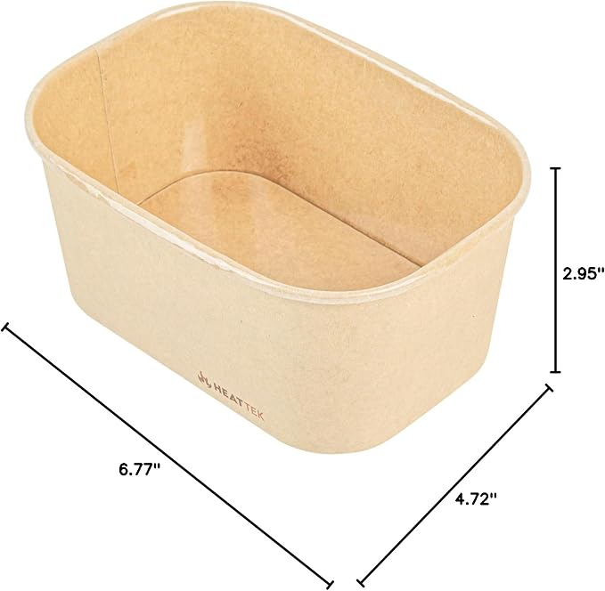 Restaurantware 34 Ounce To Go Containers, 25 Greaseproof Serving Containers - Durable For Oven Up To 460F, Freezable, Stackable, Kraft Paper Disposable Food Container For Take Outs - Image 12