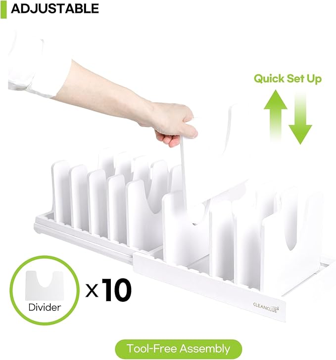 Pots and Pans Organizer under Cabinet Expandable Bamboo Pot Lid Holder Rack - Image 3
