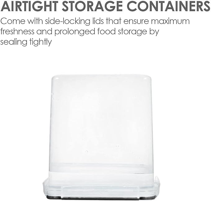 Vtopmart 2.5 L Flour Sugar Storage Containers, 4 PCS, Black | Airtight Seal, Multiple Sizes, BPA Free, Food Grade Material, Dishwasher Safe (Not Lids) - Image 3