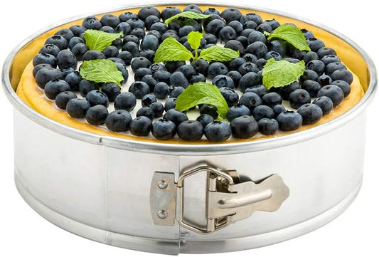 Restaurantware Met Lux 10 Inch Round Cake Pan 1 Springform Springform Pan - Removable Bottom Release Latch Silver Aluminum Cheesecake Pan For Baking Desserts