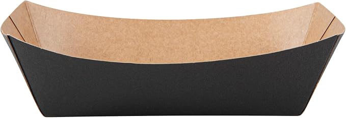 Restaurantware Black Paper lb Food Tray Boat, 7.1 x 5.7 in, 50 Pack - Image 13