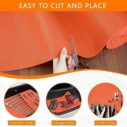 Foam Toolbox Liner Drawer Liner, Non-Slip Shelf Liners 18"W x 288"L Orange - Image 4