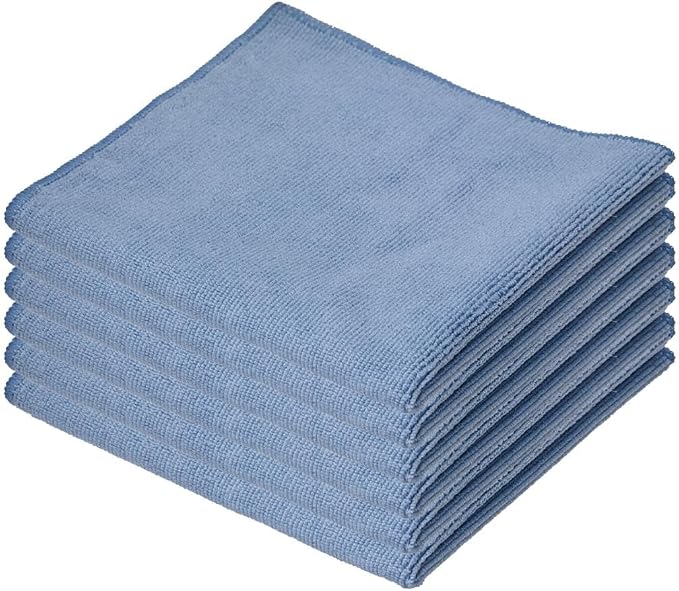 Superio Microfiber Cleaning Cloth 16" x 16" Blue Washing Towel for Home, Kitchen, Auto, Window and Office/No Detergents Needed, Scratch & Streak Free, Miracle Clean, Ultra-Fast Drying, 6 Pack by Superio