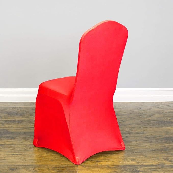 Linenlanding Set of 1/10/50Pcs Hotel Banquet Dining Spandex Stretch Chair Covers - Wedding Reception Banquet Party Restaurant, 17 Colors! (50, red) - Image 2