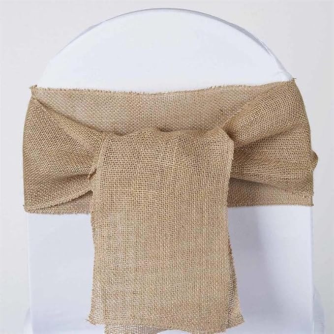 Efavormart 5PCS X CHAMBURY CASA Splendid Burlap Chair Sashes Covers Natural Tone by efavormart