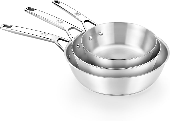 BRA COOKWARE Signature Stainless Steel Deep Fry Pan | 9.5 In High Skillet - Image 9