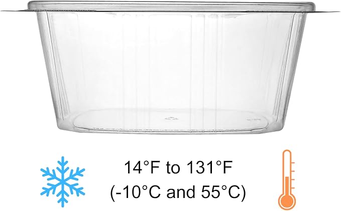 64oz RPET Clear Hinged Lid Deli Container - 200Pcs - Image 3
