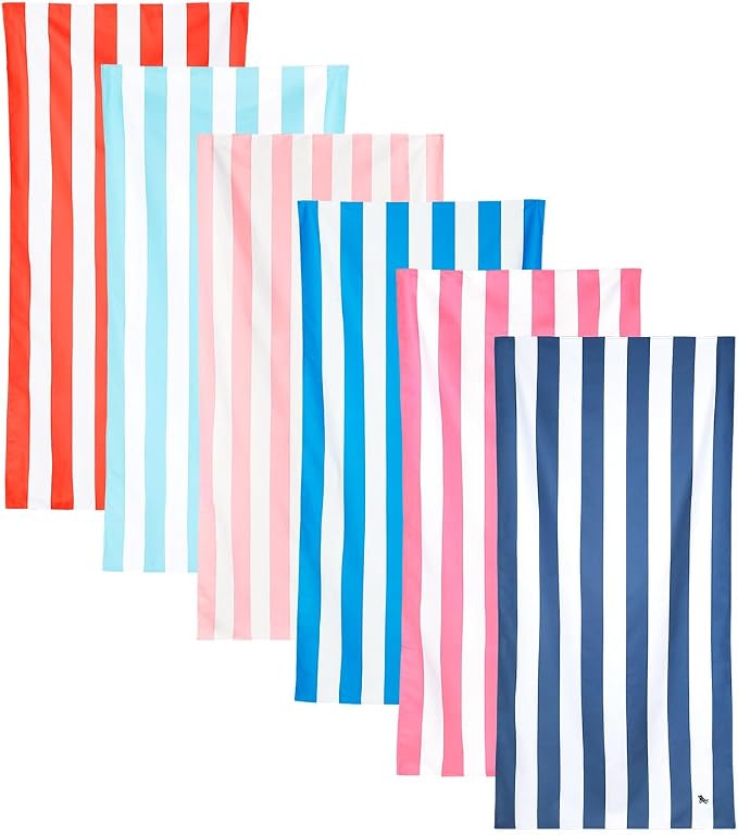 Dock & Bay Beach Towel - Quick Dry, Sand Free - Compact, Lightweight - 100% Recycled - Includes Bag - Set of 6 - Best of the Best, Extra Large (200x90cm, 78x35) by DockBay
