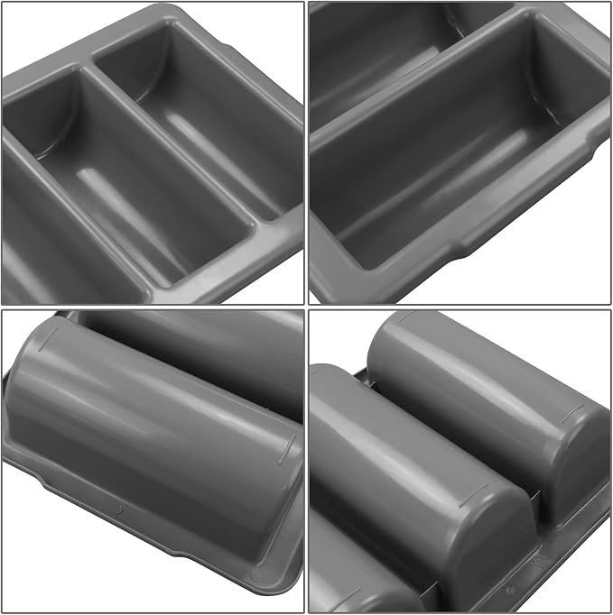 Begale 4-Pack Commercial Cutlery Bin, 4-Compartment Cutlery Bin, Gray - Image 3