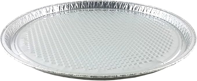 PACTOGO 12" Round Aluminum Foil Pizza Pan - Disposable Waffle Bottom Baking Sheets Made in USA (Pack of 100) - Image 2