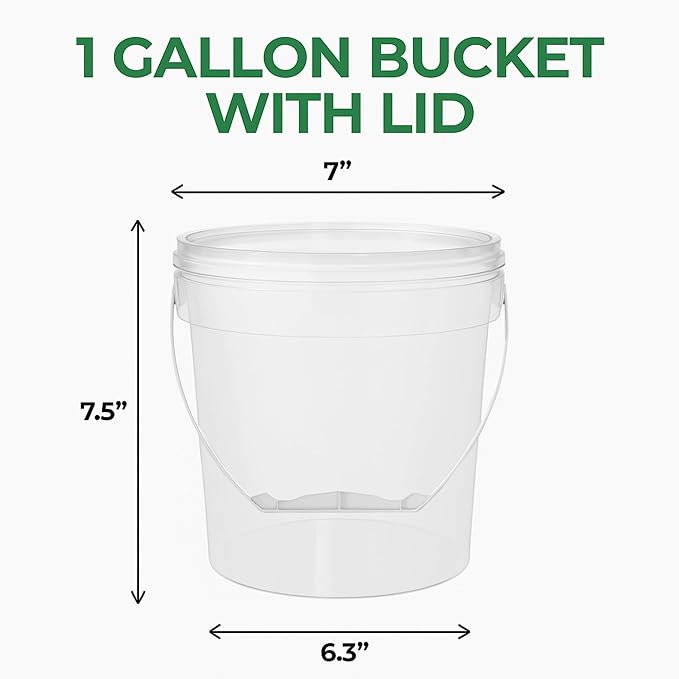 EconoHome 1 Gallon Food Grade Round Plastic Bucket - Food Storage Deli Containers with Lids Ideal for Ice Cream, Soup, and Prep Containers - BPA-Free, Premium HDPE - 500 Pack - Image 5