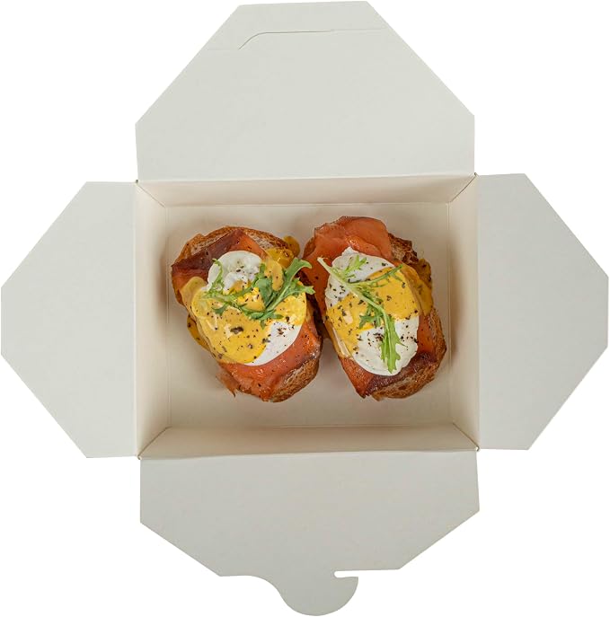 Restaurantware Paper Food Box 50 Count 45 Oz Leakproof Paper Lunch Box Greaseproof Food Container Tab-Lock Design 6.73 x 5.5 x 2.6 Inches Green - Image 12