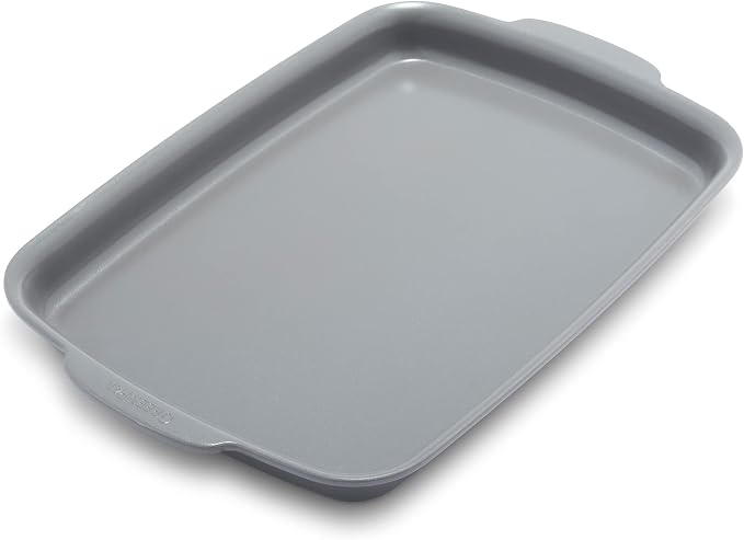 GreenPan Premiere Ovenware Healthy Ceramic Nonstick 13" x 9" Quarter Sheet Baking Pan, PFAS-Free, Warp-Free Bakeware, Durable Quick Heating, Oven & Broiler Safe to 600F, Dishwasher Safe, Gray by GreenPan