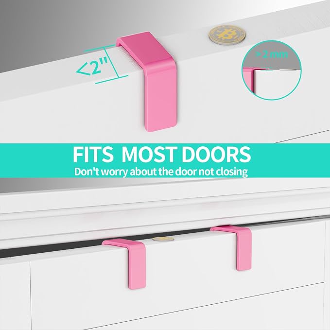 HapiRm Over Door Organizer Storage - Separable Door Organizer Hanging with 6 Metal Large Capacity Baskets for Bathroom Bedroom Kitchen Pantry Closet (Pink) - Image 6