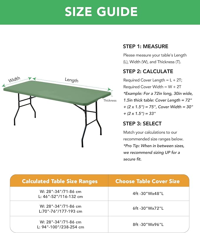 Fitted Tablecloth Rectangle Table Cloths with Elastic, 6 ft, Sage, 6 Pack - Image 5