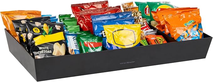 Mind Reader Snack Tray, Countertop Organizer, Snack Tray, Pantry, Breakroom, Kitchen, Black - Image 4