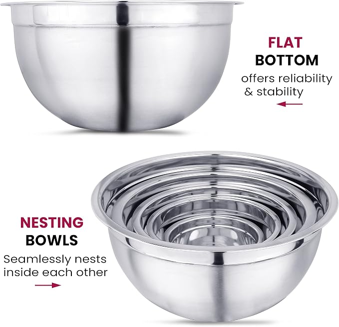 YBM HOME Heavy Duty Professional Stainless Steel Mixing Bowl – Commercial Grade Deep Prep & Serving Bowl for Baking, Cooking, Dough Mixing & Food Prep, Dishwasher Safe, 0.75 Quarts - Image 3