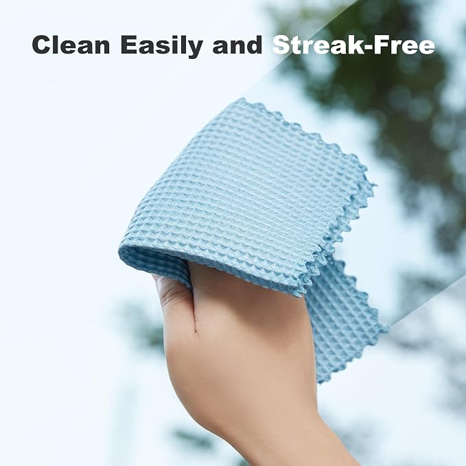 JOYMOOP Microfiber Cleaning Cloth, Reusable Absorbent Microfiber Cleaning Cloths, Kitchen Dish Cloth Waffle Weave 5 Pack, Mixed Color, 9.8×9.8inch - Image 4