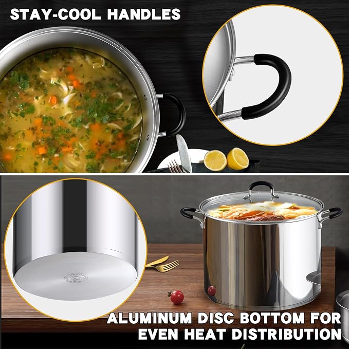 Cook N Home 8 Quart Stainless Steel Stock Pot with Lid - - Image 5